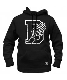DWing Disstressed Pullover Hoodie, Black